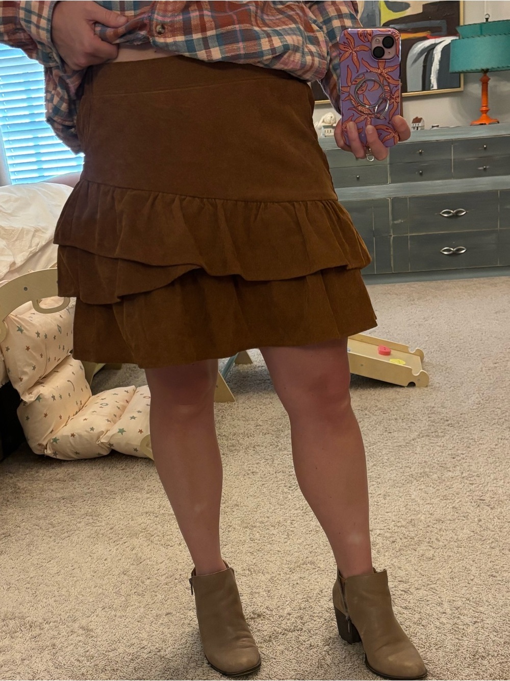Tiered Circle Skirt in Rust